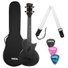 Cascha Carbon Fibre Ukulele Set Black Cascha Carbon Fibre Ukulele Set Black